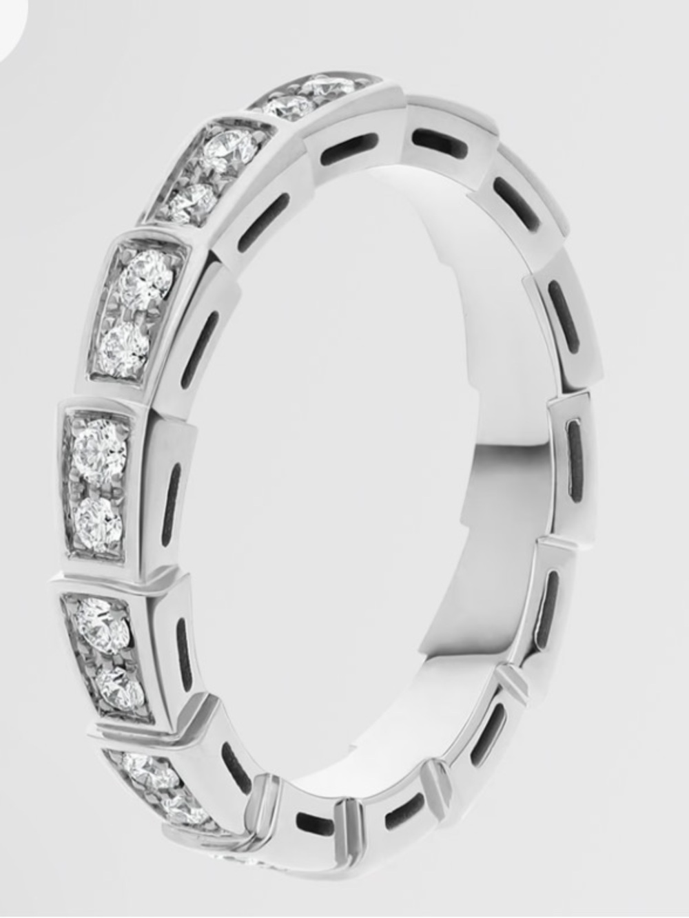 BVLGARI Serpenti Viper Ring 18k gold natural diamond GIA CERTIFIED 30stones
